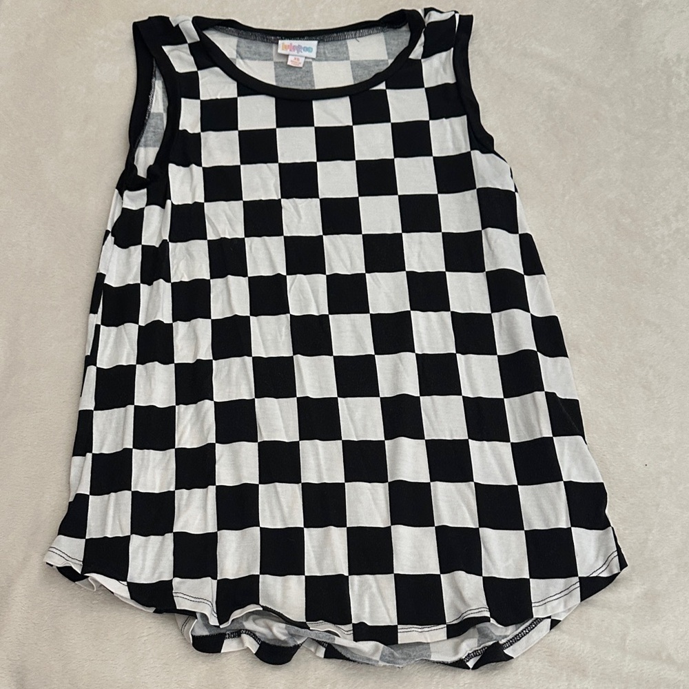 LuLaRoe Black and White Checkered Tank Top